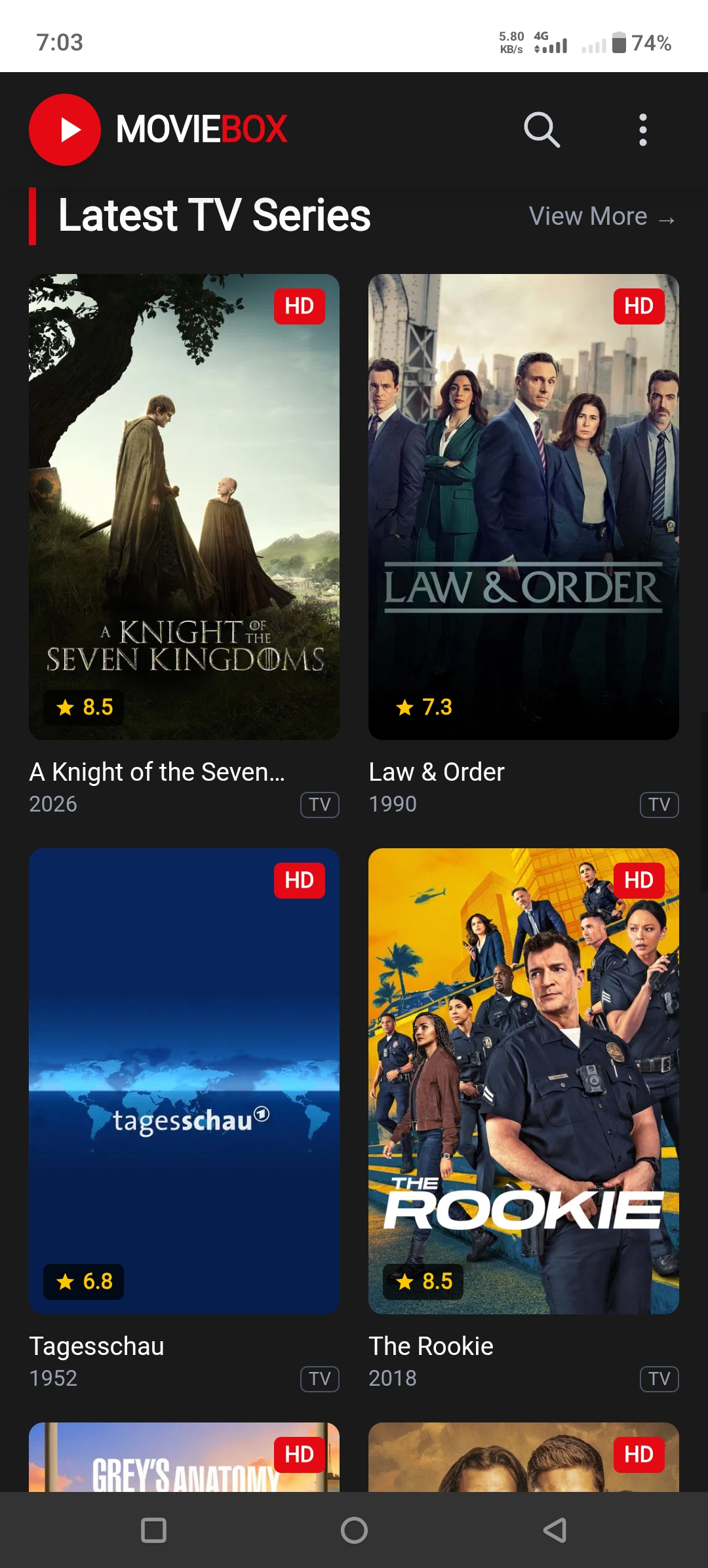 MovieBox Movies Section