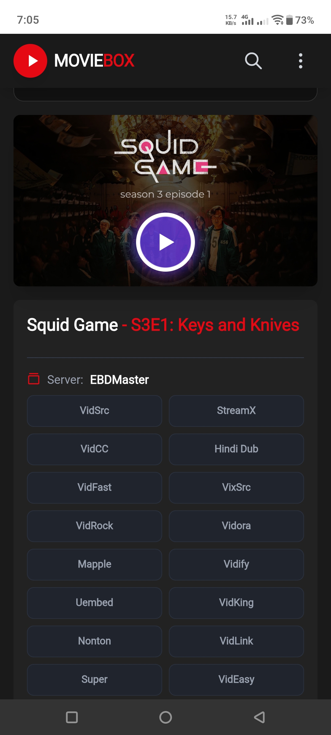 MovieBox Server Selection